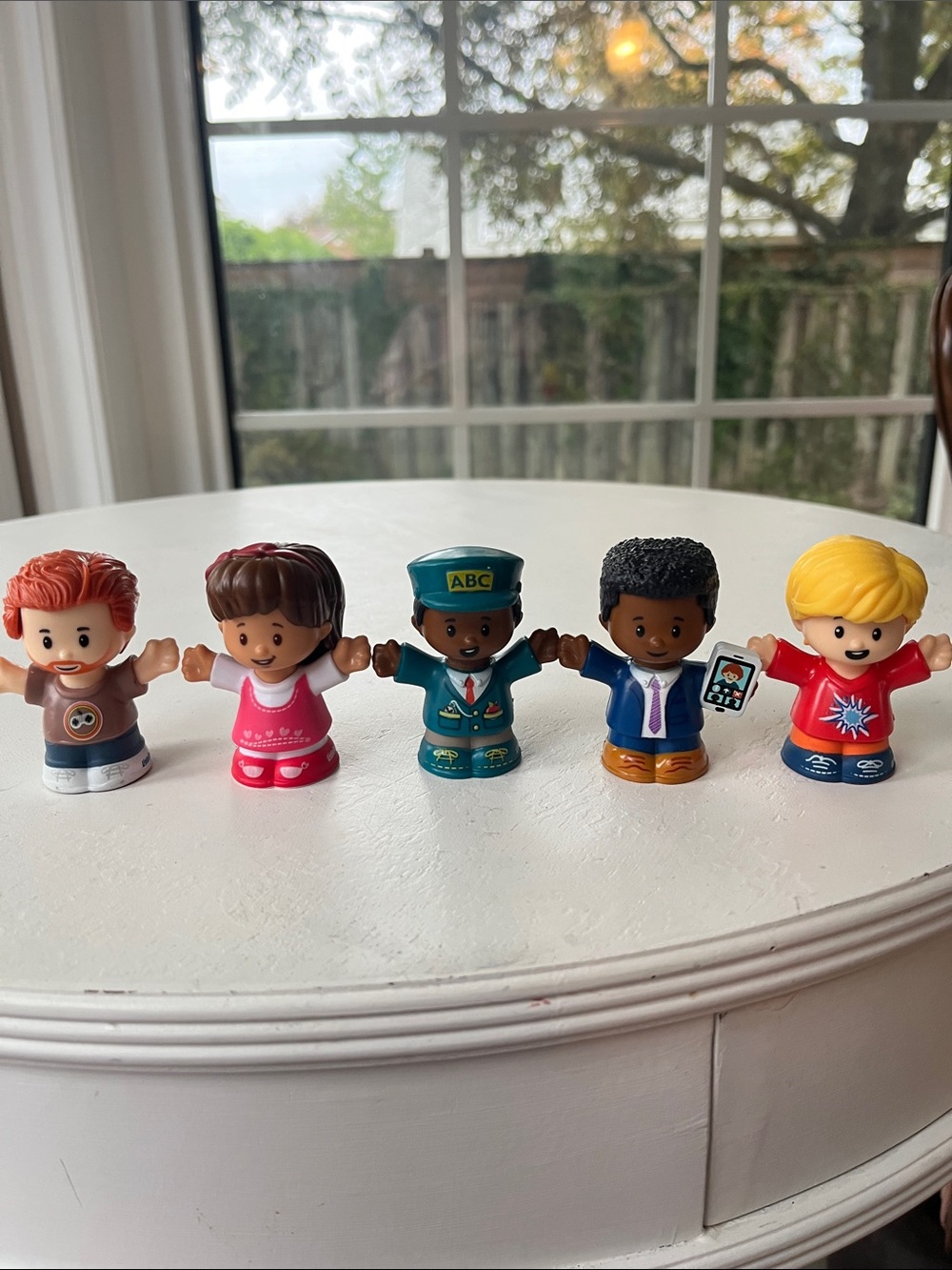 Fisher-Price Little People Set with Red, Pink, Teal, Blue, Yellow Figures
